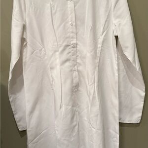 White T Shirt Dress Women’s Small Pleated Fitted Made With Love NWT